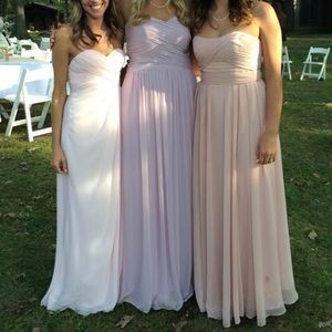 Dessy strapless bridesmaid dress